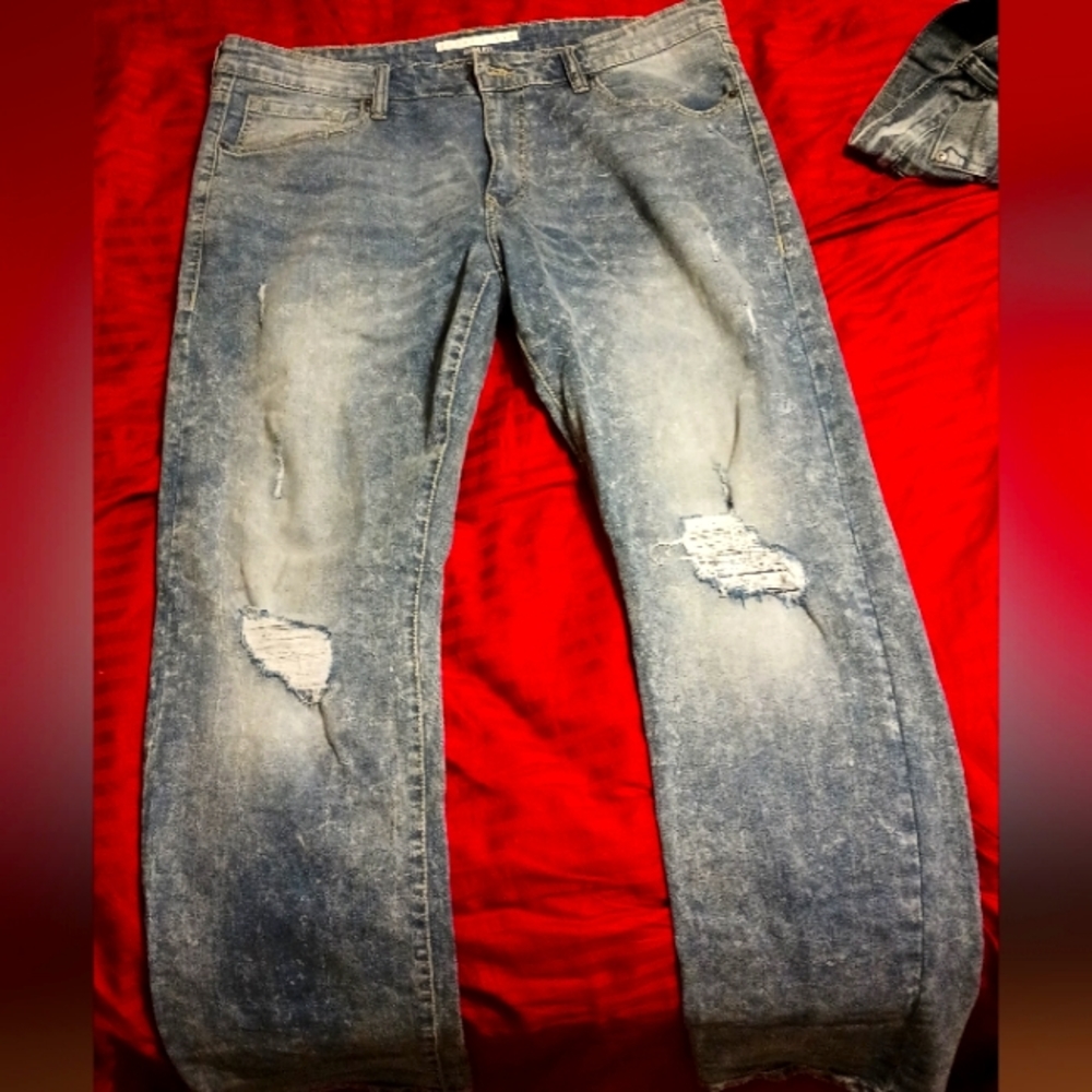 Edgar & Ash Men's Slim Fit Distressed Denim Jeans 36W x 32L